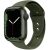 Apple Watch 4-6, SE, SE (2022) (38 / 40 mm) / Watch 7-9 (41 mm), szilikon pótszíj, állítható, két lyukas rögzítés, TP IconBand, sötétzöld