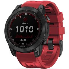   Garmin Fenix 5 / 6 / 6 Pro / 7, szilikon pótszíj, állítható, TP IconBand, piros