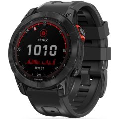   Garmin Fenix 3 / 3 HR / 5X / 5X Plus / 6X / 6X Pro / 7X, szilikon pótszíj, állítható, TP IconBand, fekete