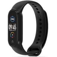   Xiaomi Mi Band 5 / Mi Band 6 / Mi Smart Band 7, szilikon pótszíj, állítható, TP IconBand, fekete