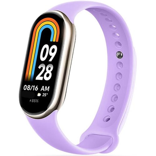 Xiaomi Mi Smart Band 8, szilikon pótszíj, állítható, TP IconBand, lila