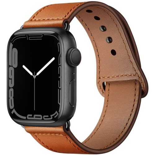 Apple Watch 4-6, SE, SE (2022) (42 / 44 mm) / Watch 7-9 (45 mm) / Watch Ultra 1-2 (49 mm), bőr pótszíj, állítható, TP LeatherFit, barna