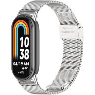   Xiaomi Mi Smart Band 8 / 9, fém pótszíj, milánói stílus, TP MilaneseBand, ezüst