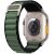 Apple Watch 4-6, SE, SE (2022) (42 / 44 mm) / Watch 7-9 (45 mm) / Watch Ultra 1-2 (49 mm), textíl pótszíj, nylon, állítható, hullámos kialakítású akasztórész, kétszínű, TP Nylon Pro, fekete/sötétzöld