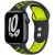 Apple Watch 1-6, SE, SE (2022) (42 / 44 mm) / Watch 7-9 (45 mm) / Watch Ultra (49 mm), szilikon pótszíj, állítható, lyukacsos, TP SoftBand, fekete/zöld