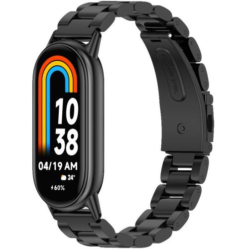 Xiaomi Mi Smart Band 8, fém pótszíj, TP Stainless, fekete