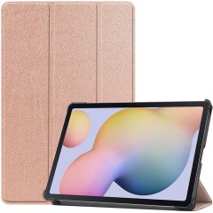   Samsung Galaxy Tab S9 FE (10.9) / Tab S10 FE (10.9) SM-X510 / X516B / X520 / X526, mappa tok, Trifold, vörösarany