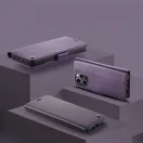 Xiaomi 14T Pro, Oldalra nyíló tok, stand, kártyatartóval, RFID technológiával, Wooze CaseME, lila