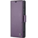 Xiaomi Redmi 13 4G / Note 13R / Poco M6 4G, Oldalra nyíló tok, stand, kártyatartóval, RFID technológiával, Wooze CaseME, lila