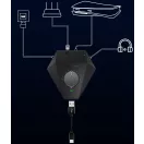 PlayStation 5 játék adapter, átalakító, elosztó, Bluetooth, v5.0, billentyűzet, egér, kontroller, hangerőszabályzóval, Beloader Pro, fekete