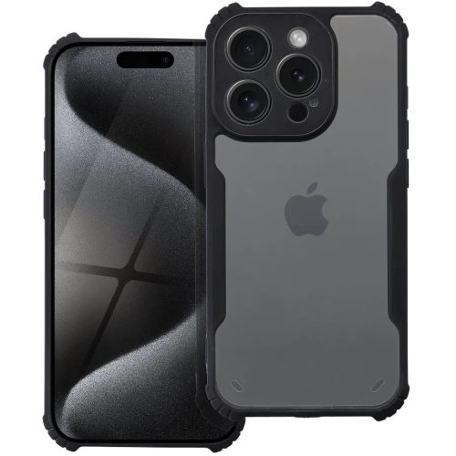 Realme C63 4G, Szilikon tok, közepesen ütésálló, légpárnás sarok, akril hátlap, Anti-Drop Case, átlátszó/fekete