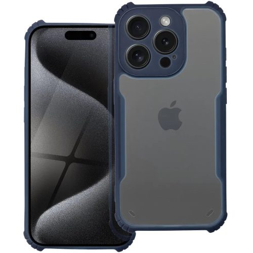 Realme C63 4G, Szilikon tok, közepesen ütésálló, légpárnás sarok, akril hátlap, Anti-Drop Case, átlátszó/sötétkék