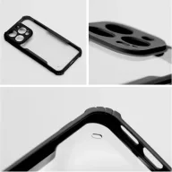   Oppo Reno11 F, Szilikon tok, közepesen ütésálló, légpárnás sarok, akril hátlap, Anti-Drop Case, átlátszó/fekete