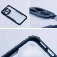   Oppo Reno11 F, Szilikon tok, közepesen ütésálló, légpárnás sarok, akril hátlap, Anti-Drop Case, átlátszó/sötétkék
