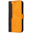 Xiaomi Redmi Note 14 5G (Global), Oldalra nyíló tok, stand, kártyatartóval, kézpánttal, Wooze Colour Wallet, narancssárga