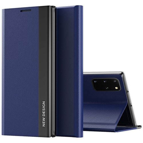 Xiaomi Redmi Note 14 5G (Global), Oldalra nyíló tok, stand, Wooze Silver Line, sötétkék
