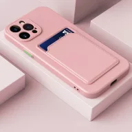   Xiaomi Redmi Note 14 Pro 5G (Global) / Poco X7, Szilikon tok, kártyatartóval, Wooze Card Slot, rózsaszín