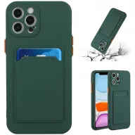   Xiaomi Redmi Note 14 Pro Plus 5G (Global), Szilikon tok, kártyatartóval, Wooze Card Slot, sötétzöld