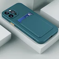   Xiaomi Redmi Note 14 Pro Plus 5G (Global), Szilikon tok, kártyatartóval, Wooze Card Slot, sötétzöld