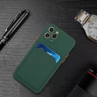   Xiaomi Redmi Note 14 Pro Plus 5G (Global), Szilikon tok, kártyatartóval, Wooze Card Slot, sötétzöld