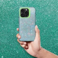  Apple iPhone 16, Műanyag hátlap védőtok + szilikon keret, kristály minta, Tutti-Frutti Case, zöld
