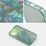   Apple iPhone 13, Műanyag hátlap védőtok + szilikon keret, kristály minta, Tutti-Frutti Case, zöld