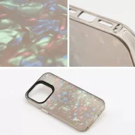   Apple iPhone 13 Mini, Műanyag hátlap védőtok + szilikon keret, kristály minta, Tutti-Frutti Case, fekete/ezüst