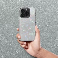   Apple iPhone 13 Mini, Műanyag hátlap védőtok + szilikon keret, kristály minta, Tutti-Frutti Case, fekete/ezüst