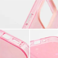   Apple iPhone 14, Műanyag hátlap védőtok + szilikon keret, kristály minta, Tutti-Frutti Case, rózsaszín
