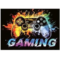   Beltéri, szobai szőnyeg, játék minta, 80 x 50 cm, RC-K-1541, mintás/fekete