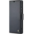 Apple iPhone 16e / 17e, Oldalra nyíló tok, stand, kártyatartóval, RFID technológiával, Wooze CaseME, fekete