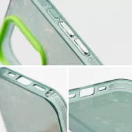   Apple iPhone 16e / 17e, Műanyag hátlap védőtok + szilikon keret, kristály minta, Tutti-Frutti Case, zöld