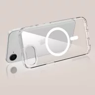   Apple iPhone 16e / 17e, Műanyag hátlap védőtok + szilikon keret, Magsafe töltővel kompatibilis, FlexAir Hybrid Magsafe, átlátszó