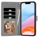 Apple iPhone 16e / 17e, Oldalra nyíló tok, stand, mágnes csattal, tavaszi virág minta, TP Wallett Spring Flowers, fehér/színes