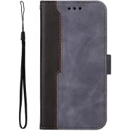   Huawei Honor Magic 7 Pro, Oldalra nyíló tok, stand, kártyatartóval, kézpánttal, Wooze Colour Wallet, szürke
