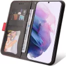 Samsung Galaxy A26 5G SM-A266B, Oldalra nyíló tok, stand, kártyatartóval, kézpánttal, Wooze Colour Wallet, piros