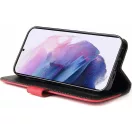 Samsung Galaxy A26 5G SM-A266B, Oldalra nyíló tok, stand, kártyatartóval, kézpánttal, Wooze Colour Wallet, piros