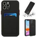 Samsung Galaxy A26 5G SM-A266B, Szilikon tok, kártyatartóval, Wooze Card Slot, fekete