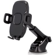   Autós tartó, Univerzális, szélvédőre rögzíthető, 50 - 100 mm széles készülékig, tapadókorongos, teleszkópos, 360°-ban forgatható, MaxLife MXCH-03, fekete