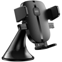   Autós tartó, Univerzális, szélvédőre vagy műszerfalra rögzíthető, 55 - 90 mm széles készülékig, tapadókorongos, 360°-ban forgatható, XO C120 , fekete