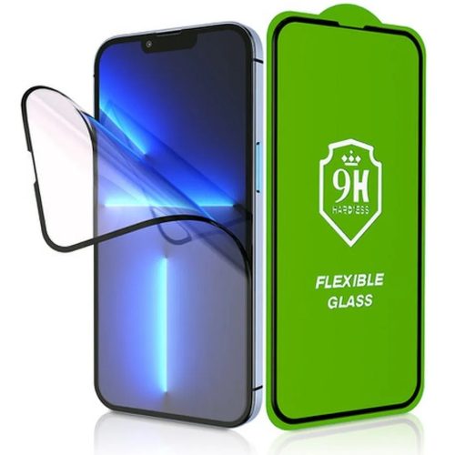 Samsung Galaxy A56 5G SM-A566B, Kijelzővédő fólia, ütésálló fólia, Tempered Glass (edzett üveg), 5D, Full Glue, Nano Flexi Glass, fekete