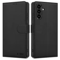   Samsung Galaxy A36 5G SM-A366B, Oldalra nyíló tok, stand, mágnes csattal, TP Wallett, fekete