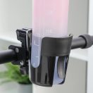 Univerzális, kerékpáros / biciklis / roller tartó, palack tartó, tartókonzollal, kormányra szerelhető, FSCGE-105, fekete