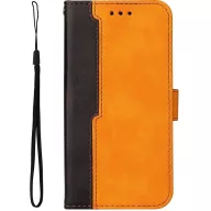   Xiaomi 15 Pro, Oldalra nyíló tok, stand, kártyatartóval, kézpánttal, Wooze Colour Wallet, narancssárga