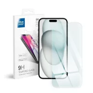   Apple iPhone 15 / 16, Kijelzővédő fólia, ütésálló fólia (az íves részre NEM hajlik rá!), Tempered Glass (edzett üveg), Blue Star, Clear