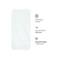   Apple iPhone 15 / 16, Kijelzővédő fólia, ütésálló fólia (az íves részre NEM hajlik rá!), Tempered Glass (edzett üveg), Blue Star, Clear