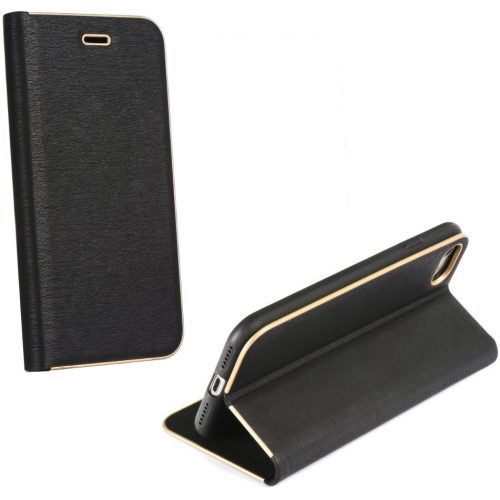 Samsung Galaxy S25 Edge SM-S937, Oldalra nyíló tok, stand, Luna Book, fekete