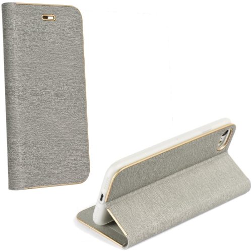 Samsung Galaxy S25 Edge SM-S937, Oldalra nyíló tok, stand, Luna Book, ezüst