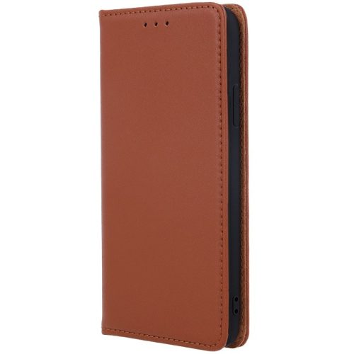 Samsung Galaxy S25 Edge SM-S937, Oldalra nyíló tok, valódi bőrtok, stand, Smart Pro, barna