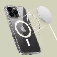   Samsung Galaxy S25 Edge SM-S937, Műanyag hátlap védőtok + szilikon keret, Magsafe töltővel kompatibilis, FlexAir Hybrid Magsafe, átlátszó